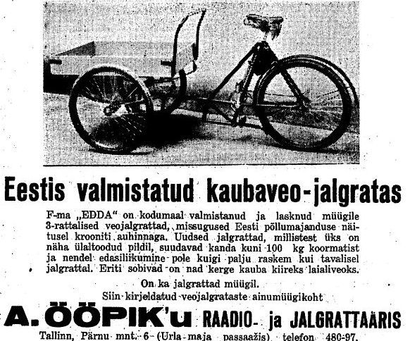 19. ja 20. sajandi vahetuse paiku sai alguse ka kodumaine jalgrattatööstus.