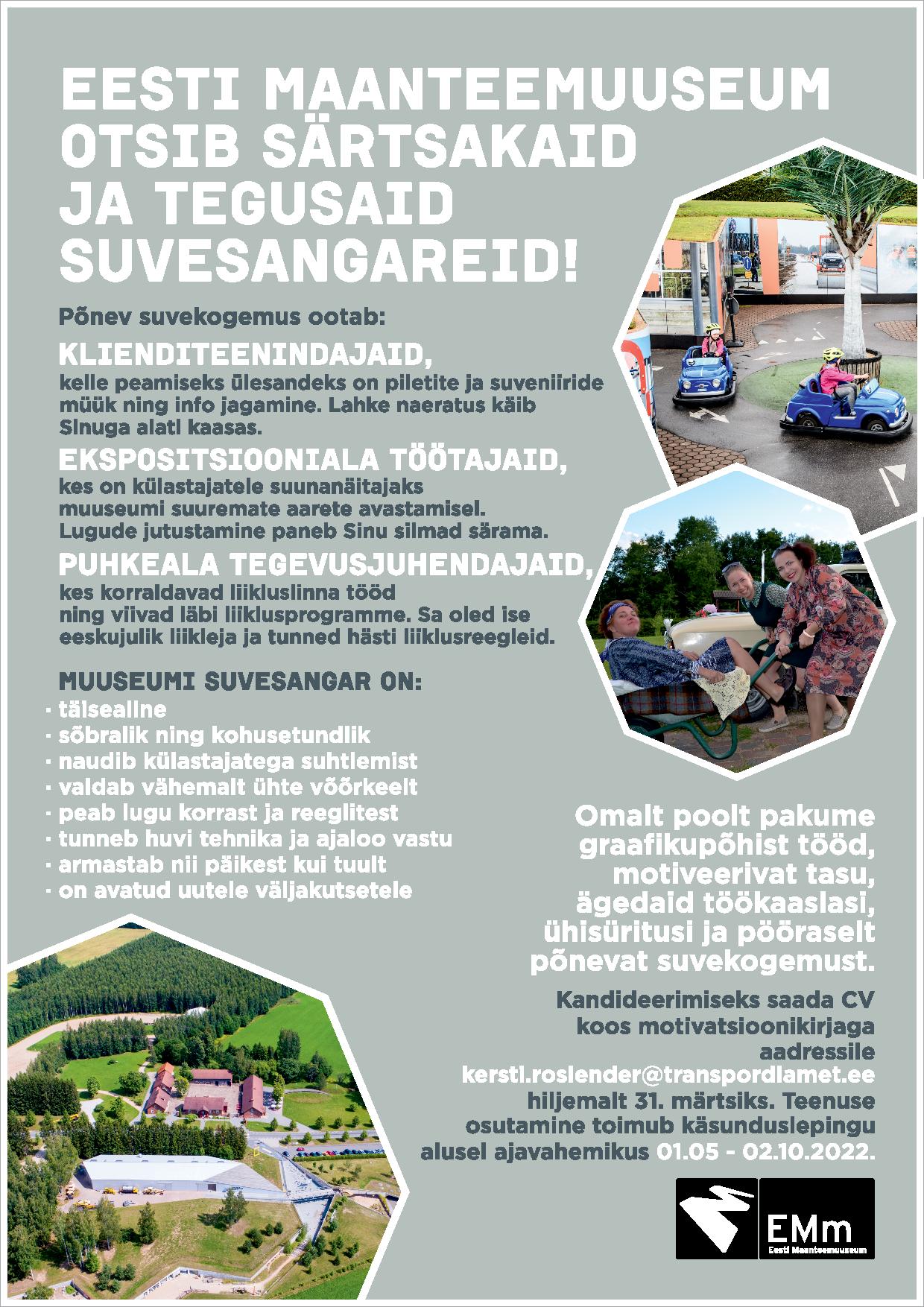 maanteemuuseum töökuulutus