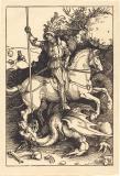 Albrect Düreri maal 16. sajandi algusest. Püha Jüri uhkel ratsul, hukkamas lohemaoliste viimast esindajat.